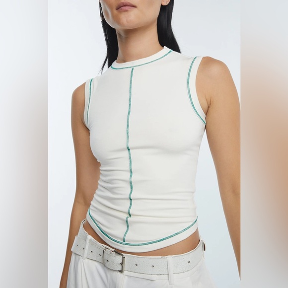 SOLD - The Line by K Martine Tank Top in Vanilla - Picture 2 of 9